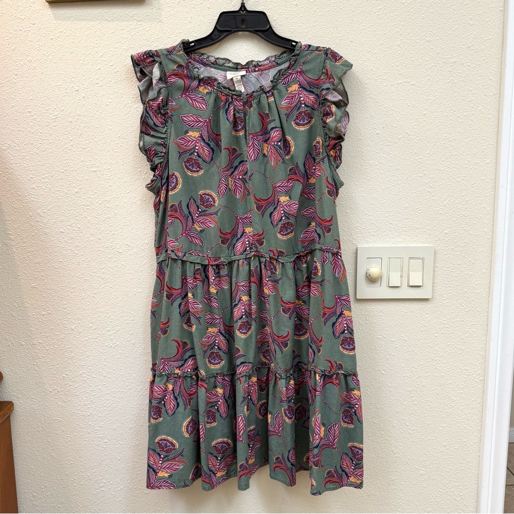 St John’s Bay Floral Ruffle Sleeve Dress
